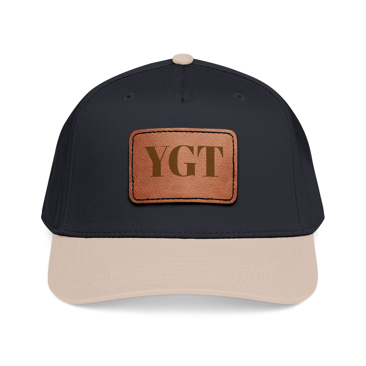 Mid Profile Baseball Cap with Leather Patch (Rectangle)