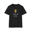 Adult Unisex Crowned Ankh T-Shirt — Gold Egyptian Cross Spiritual Tee