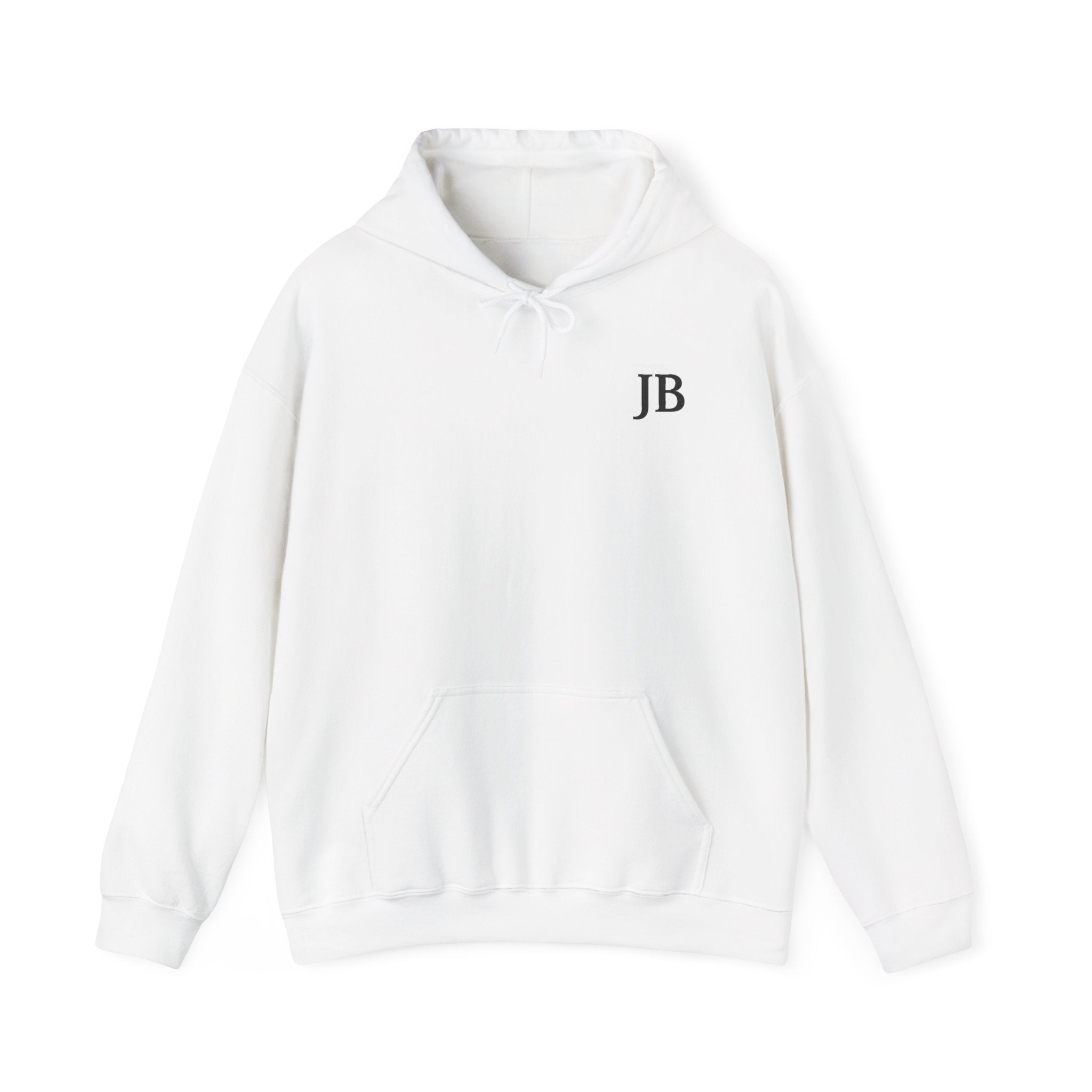 Adult Unisex Monogram Hoodie - Minimal 'JB' Chest Initials Casual Pullover