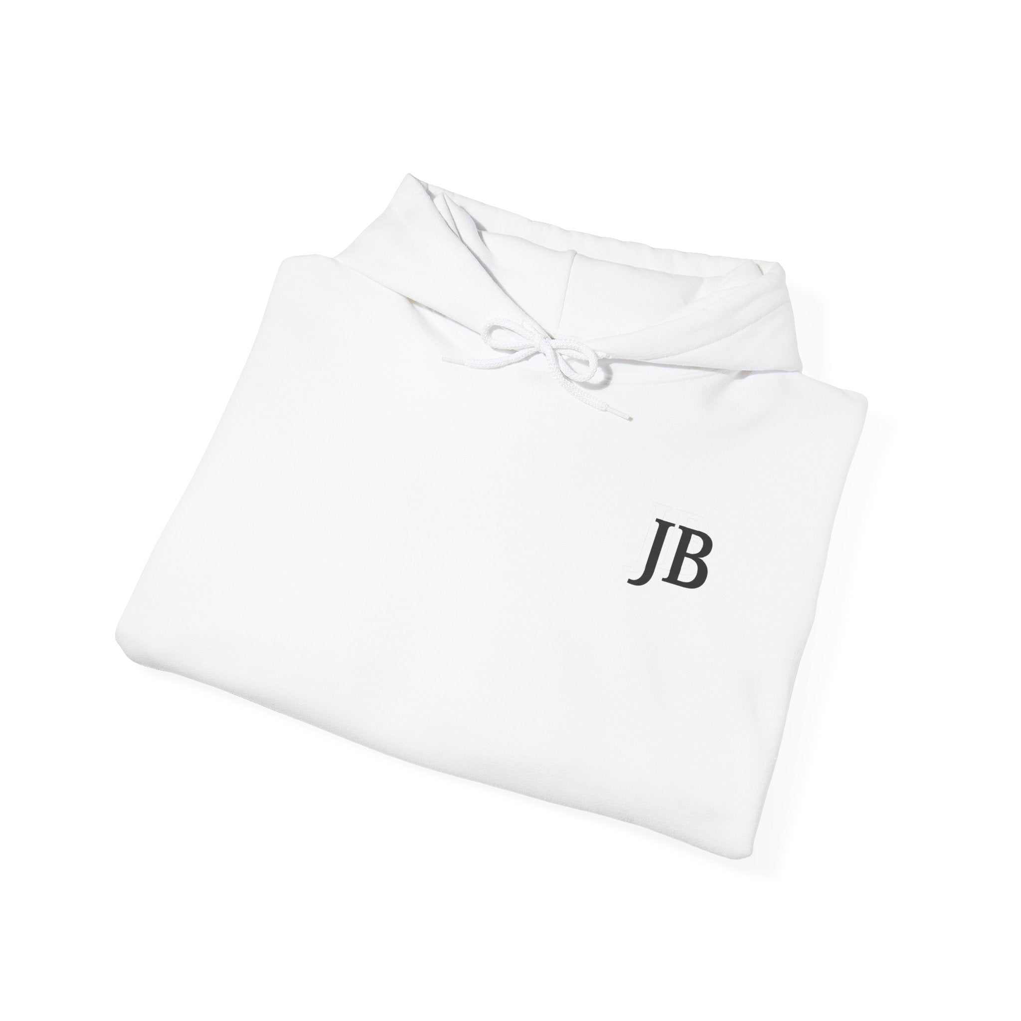 Adult Unisex Monogram Hoodie - Minimal 'JB' Chest Initials Casual Pullover
