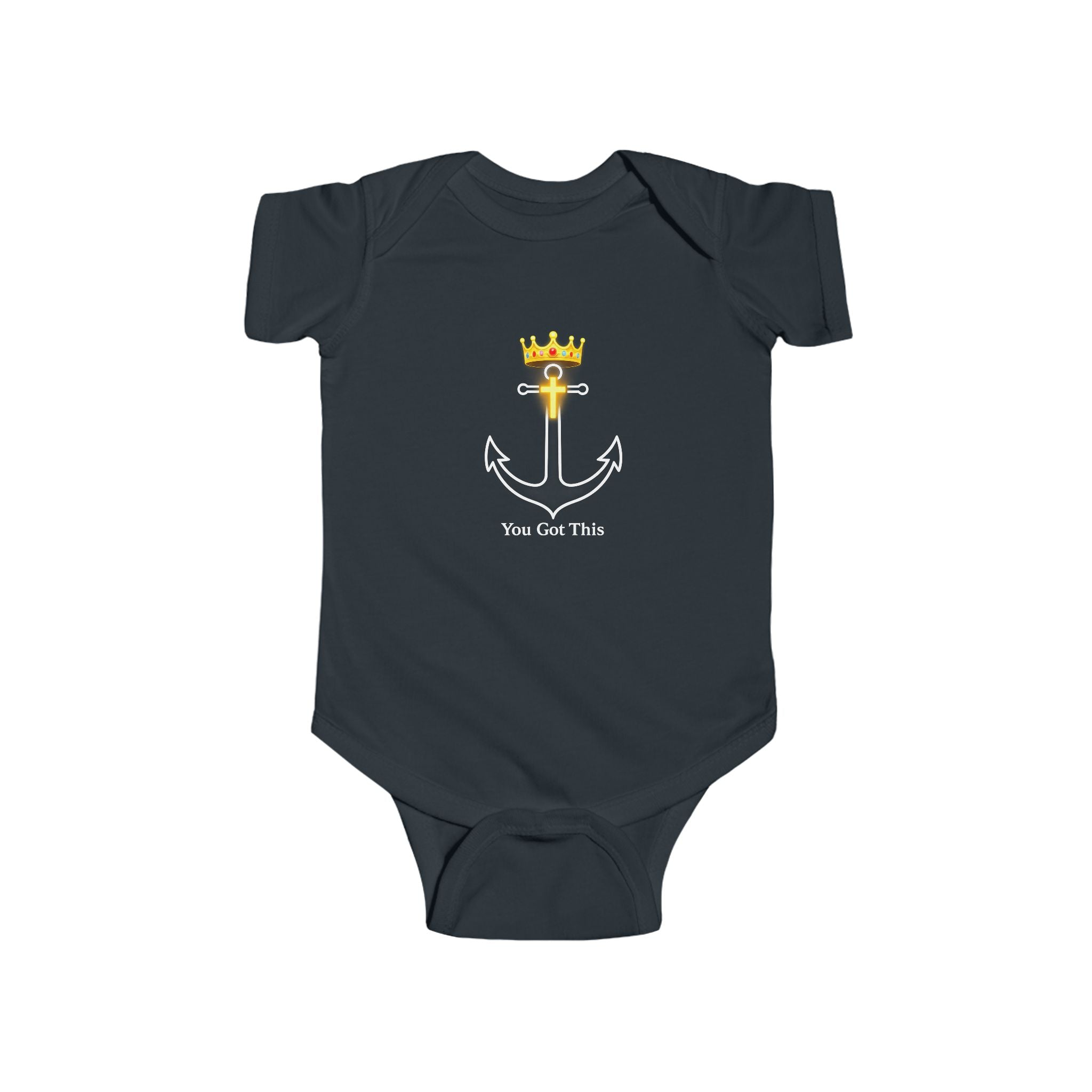 Infant Bodysuit - 'You Got This' Anchor Crown Baby Onesie | Nautical Newborn Gift
